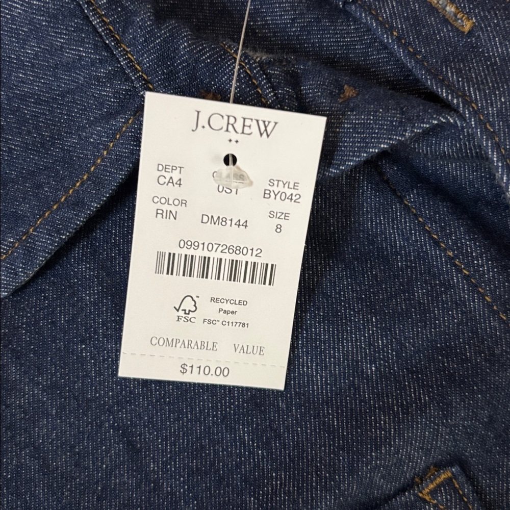 J.Crew Denim Mini Dress Blue Short Sleeve Sz 8 | Casual Chic Summer Style - Picture 7 of 10